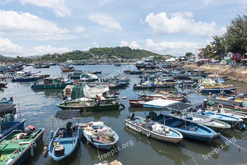 Cheung Chau Hong Kong Fishing Village Fishing Boats