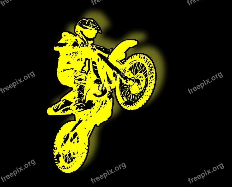 Motor Dirt Bike Motocross Yellow-black Logo