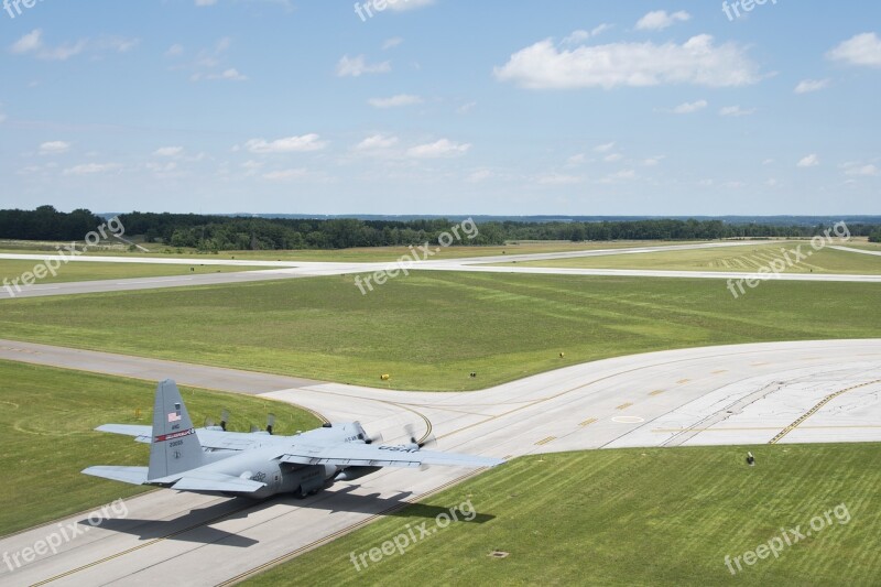 C-130 Hercules Preparing For Takeoff Usaf United States Air Force Free Photos