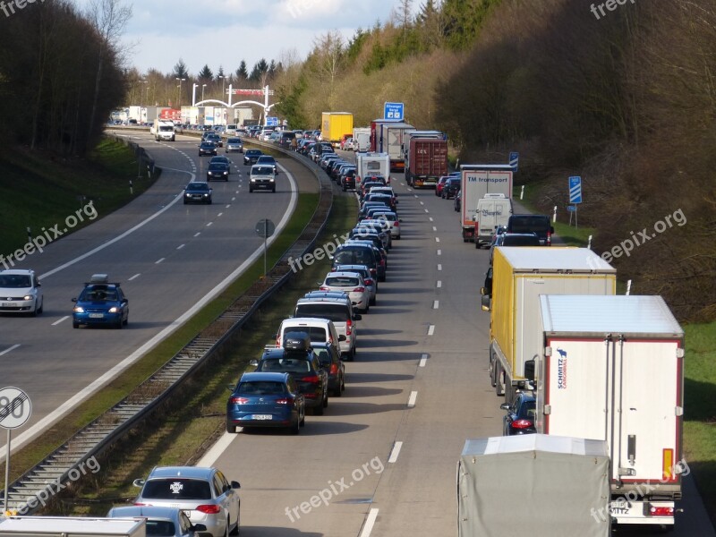 Highway Jam Traffic Vehicles Pkw