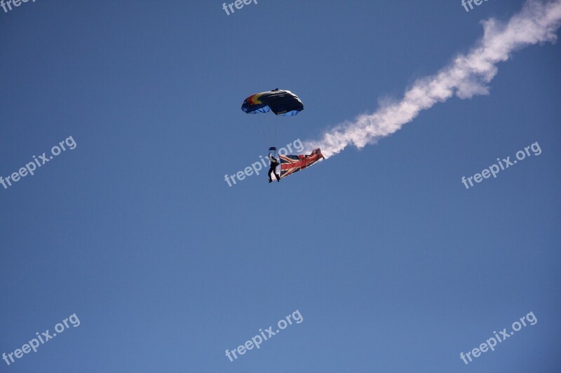 Parachute Skydiving Blue Sky Free Photos