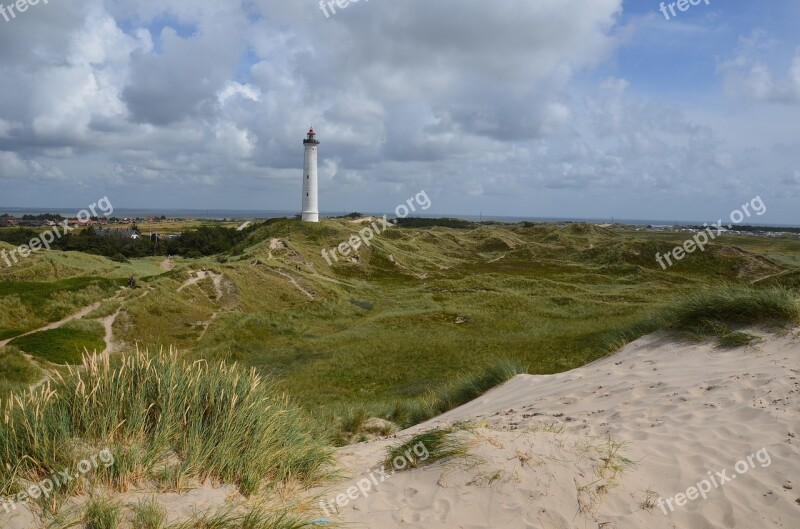 Denmark North Sea Lighthouse Dune Sky