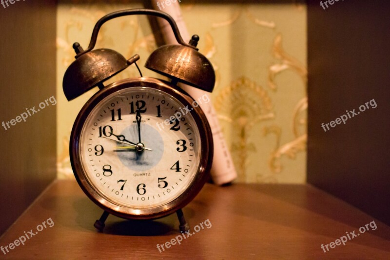 Watch Old Alarm Clock Wood Free Photos