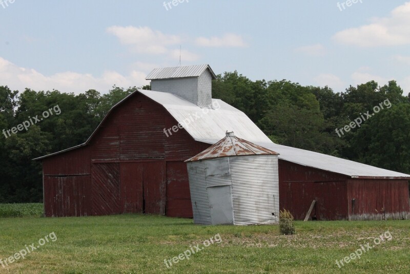 Barn Rural Farm Red Burgundy