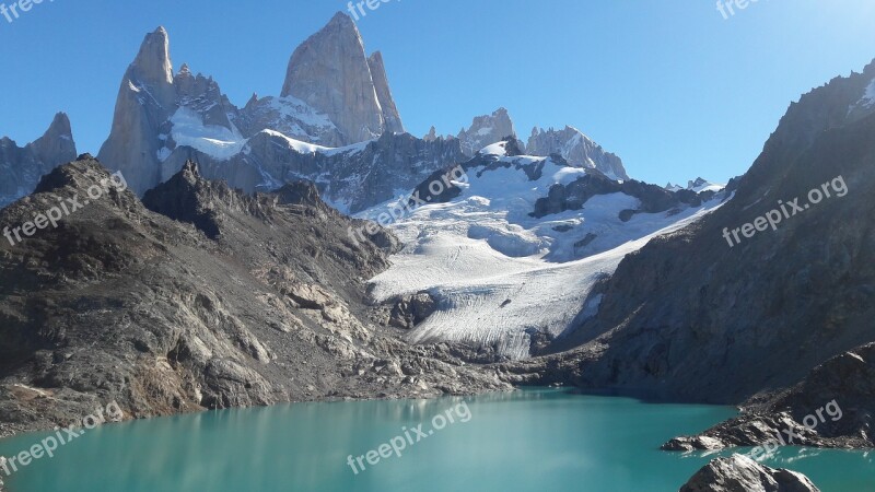 Laguna De Los Tres Lake Glacier Ice Patagonia