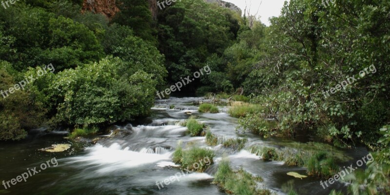 Waterfall Croatia Krka Natural Landscape