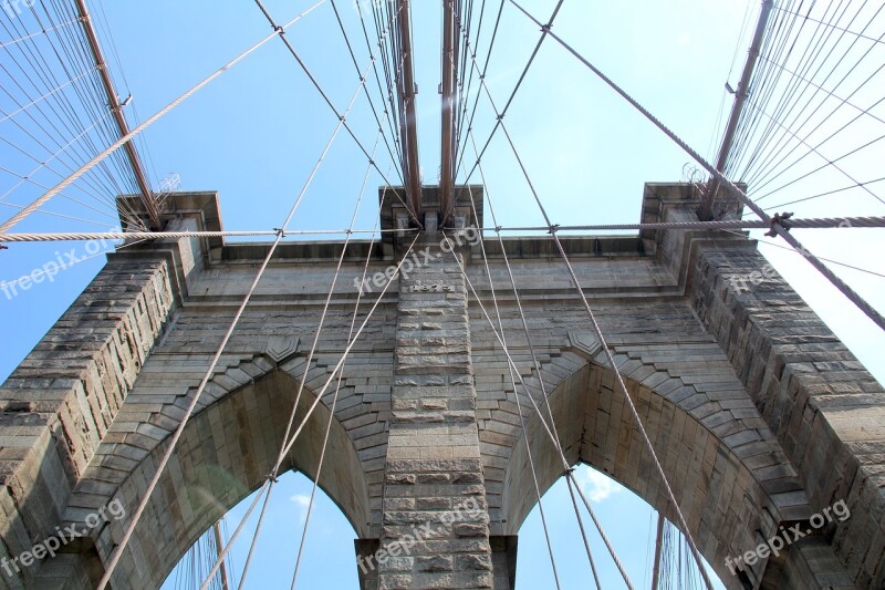 Nyc United America Usa Brooklyn Bridge Manhattan