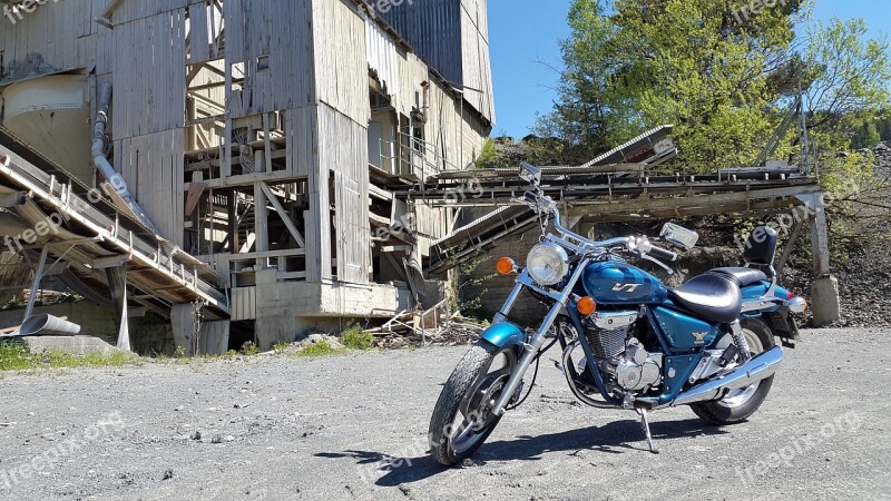 Motorcycle Abandoned Summer Chopper Drive