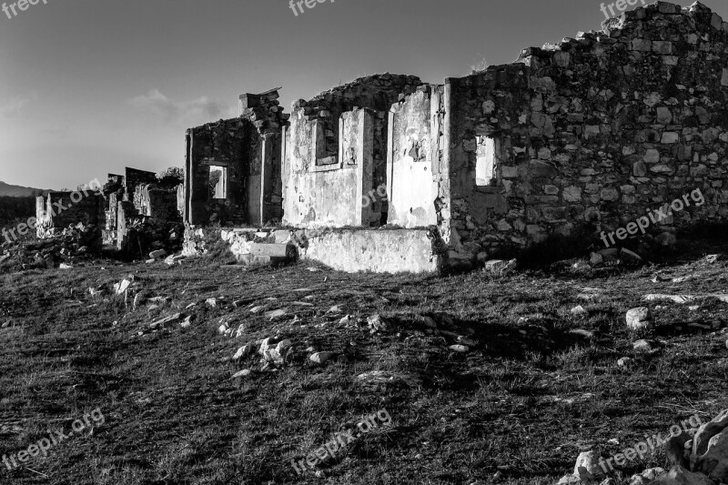 Ruins Black And White Building Architecture Ancient