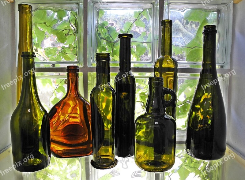 Bottle Glass Colored Glass Decoration Transparent