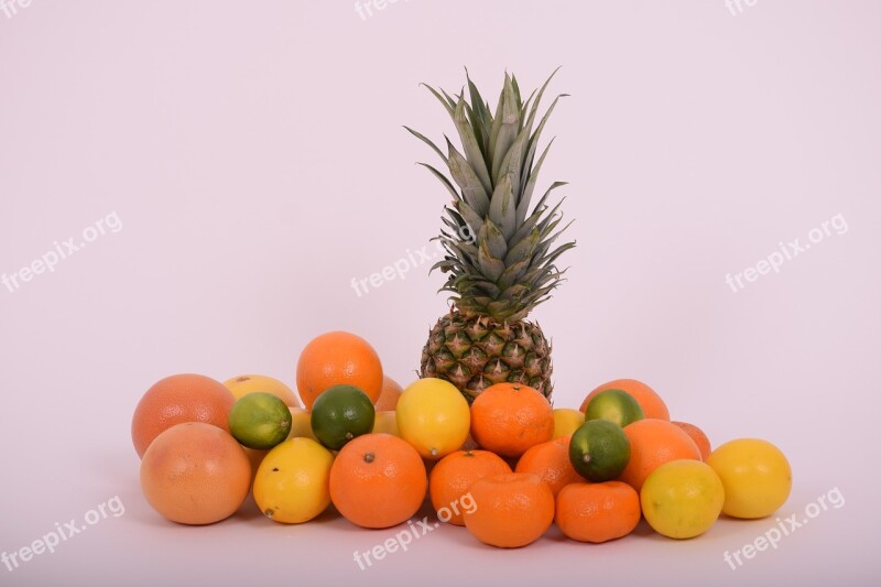 Pineapple Orange Tangerine Grapefruit Lemon