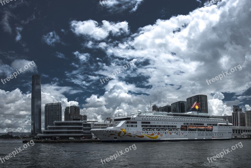 Hong Kong Ship Port China Traffic Transport