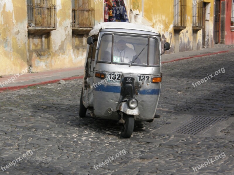 Guatemala Antigua Street Vehicle Central