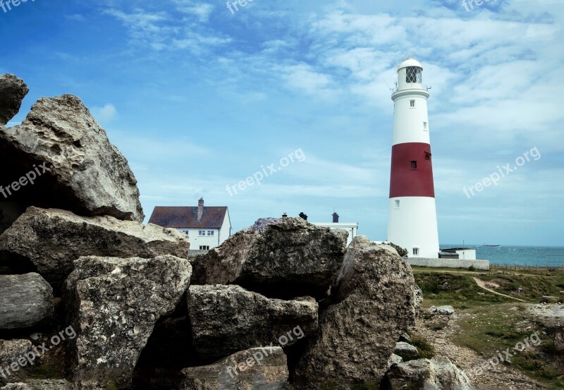 Portland Bill Lighthouse Rocky Landmark Coastal