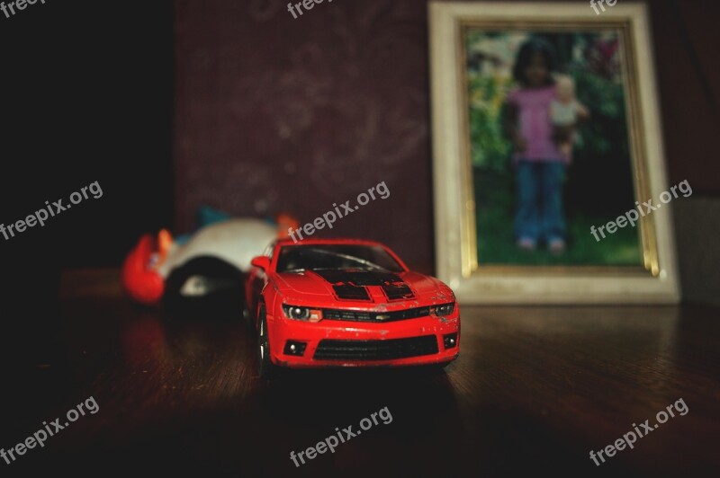 Car Red Ferrari Miniature Camera