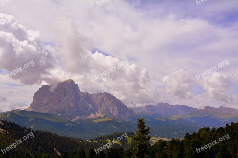 Dolomites Mountain Prato Rock Clouds