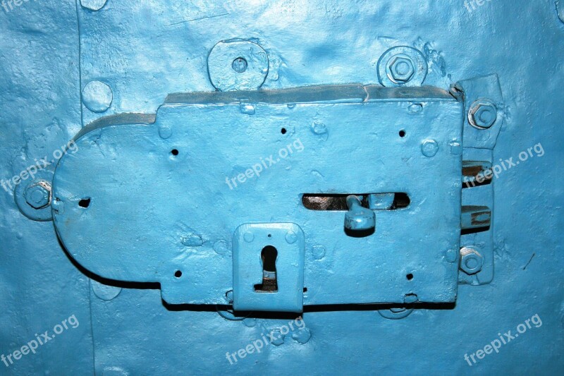 Door Lock Turquoise Goal Iron Closure