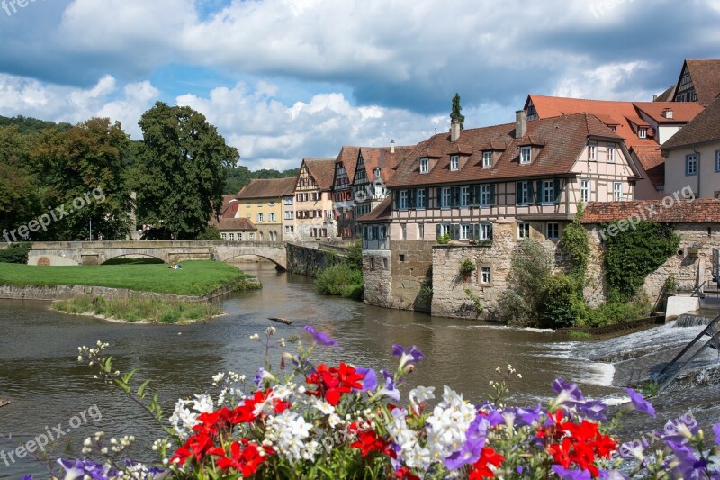 Schwäbisch Hall Cities Truss Historic Center Middle Ages