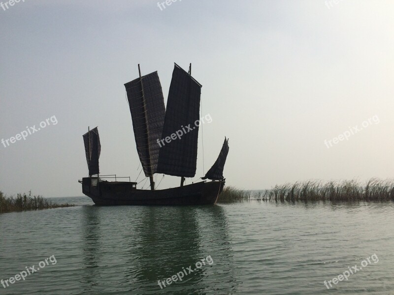 Taihu Lake Sailboat Reed Free Photos