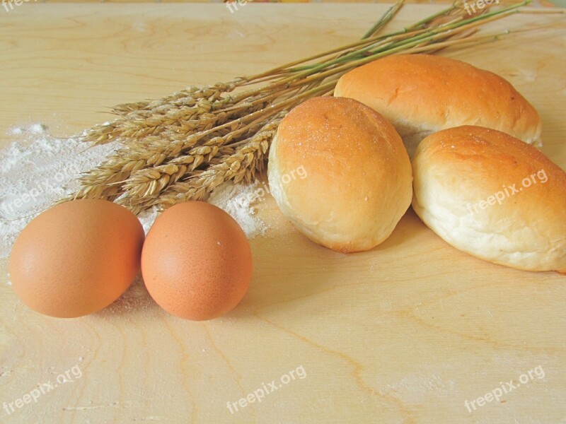 Buns Eggs Rye Bake Cook