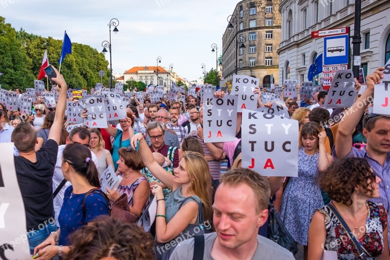 Poland Demonstration Protest Constitution Politics