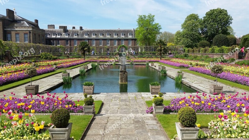 Gardens London Flowers Colors Fountain