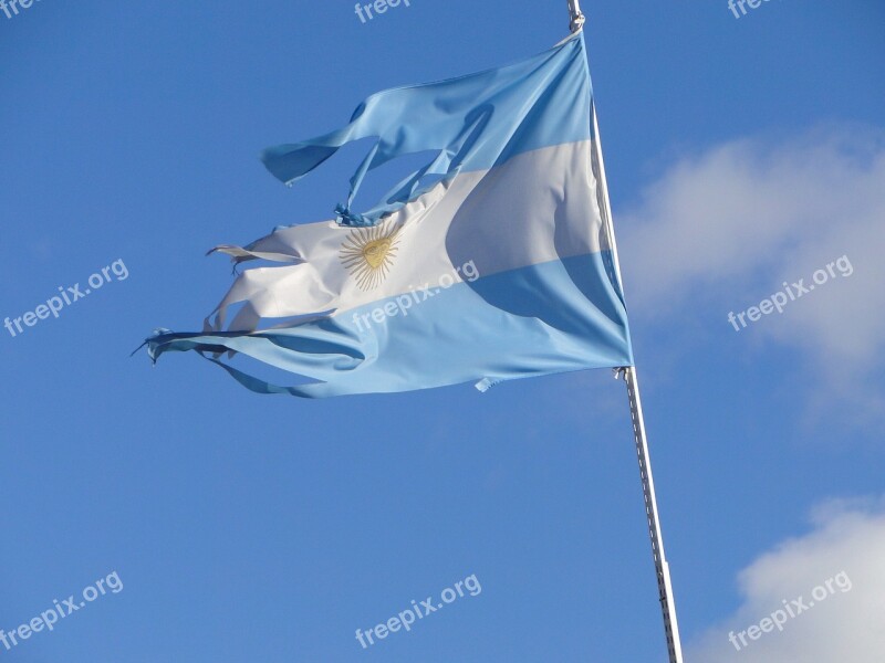 Flag Argentina Flaming Free Photos