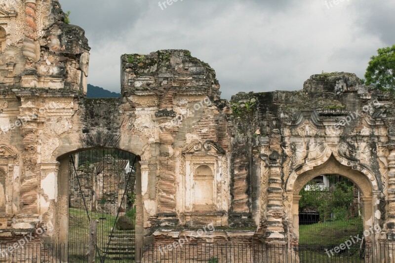 Ruins Guatemala Antigua Old Stone