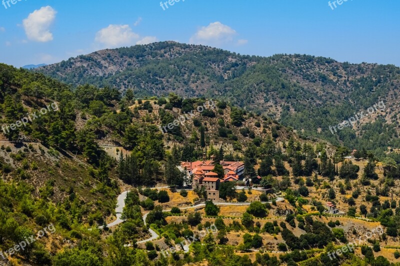 Mountains Monastery Landscape Forest Nature