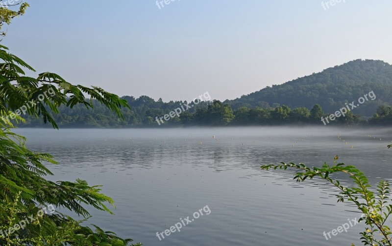 Melton Lake On Foggy Morning Fog Dawn Rowing Channels Clinch River