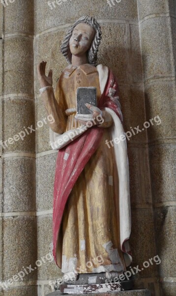 Statue Saint John Painted Church Locronan