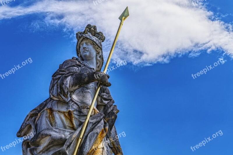 Statue Of Minerva Giuseppe Volpini Schleißheim Castle Courtyard Garden