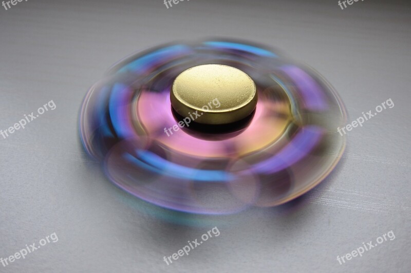 Fidget Spinner Rainbow Color Spin Toy Rotating