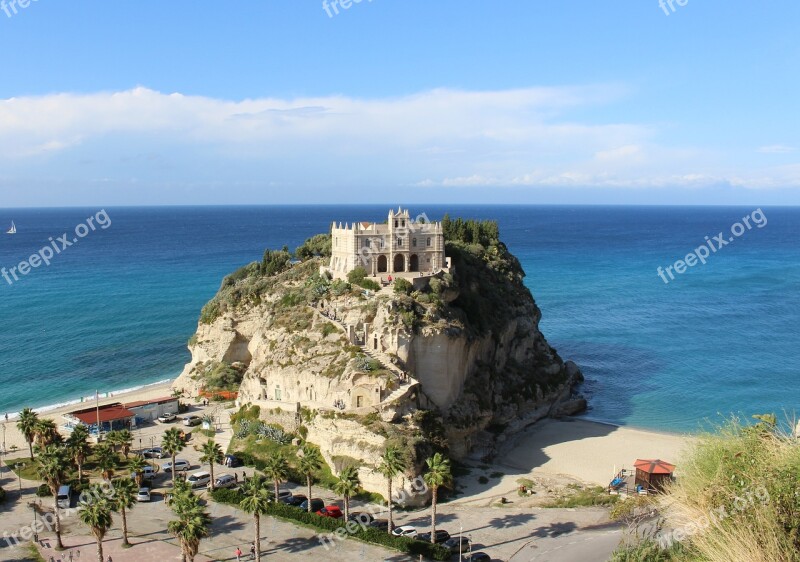 Tropea Duomo Di Tropea Italy Sea Mediterranean