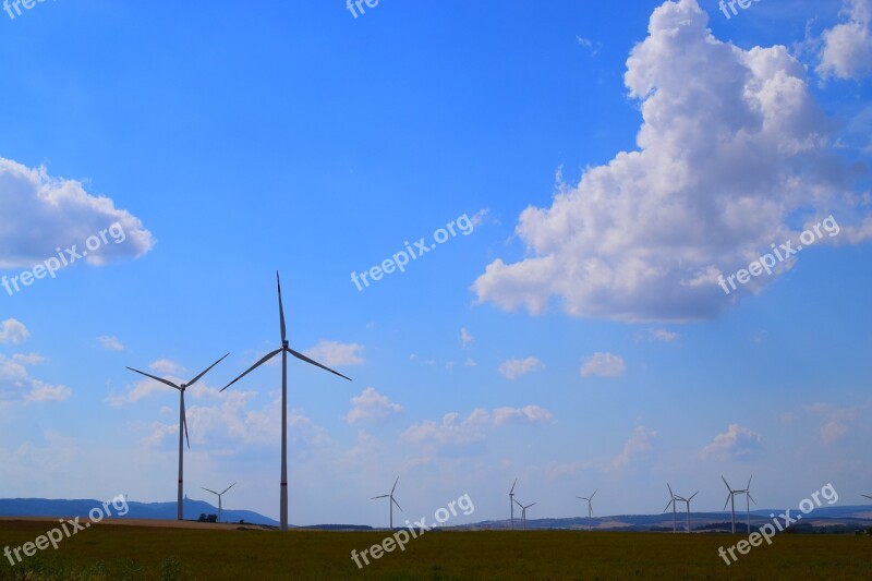 Landscape Pinwheel Wind Power Energy Windräder