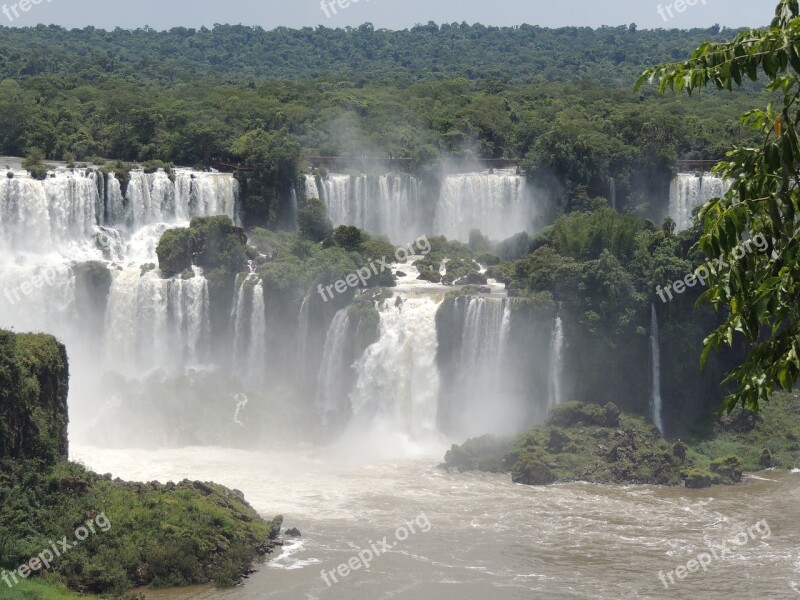 Iguazu Brazil Falls Nature America