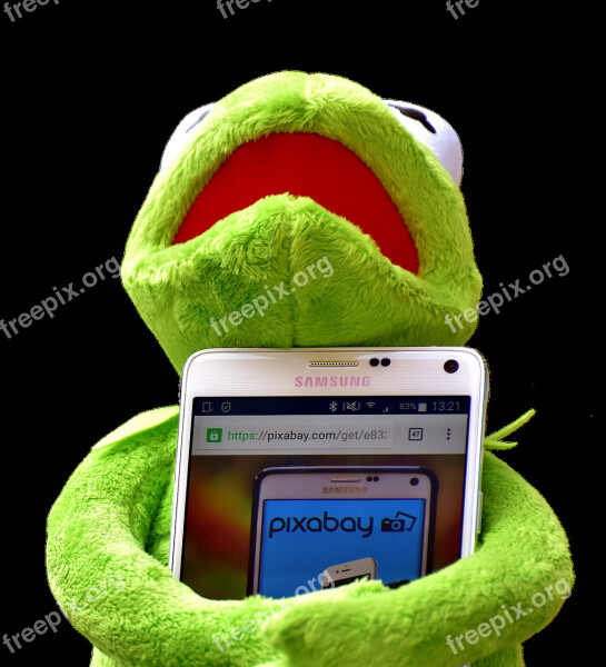 Kermit Smartphone Pixabay Figure Stuffed Animal