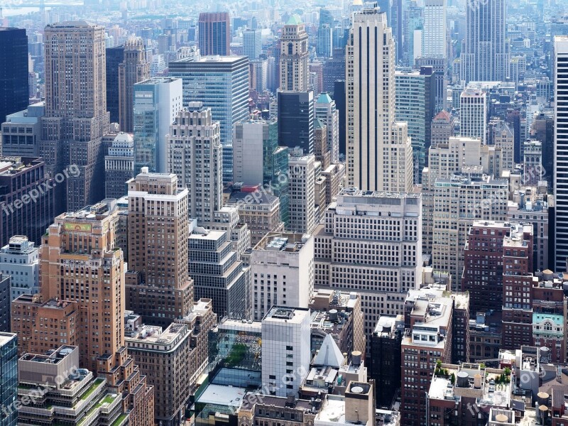 Manhattan New York City Top Of The Rock Architecture Free Photos