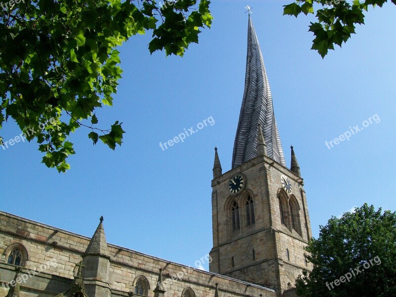 Church Spire Crooked England Tower