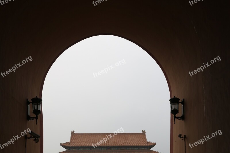 Palace Museum Smog Architecture Beijing Free Photos