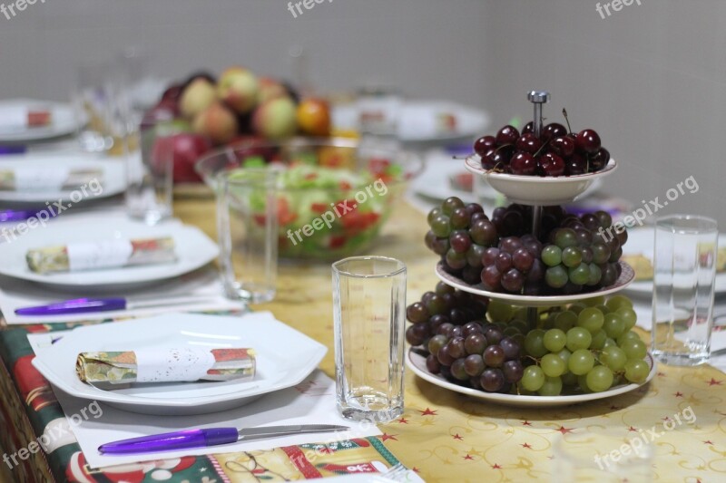 Supper Christmas Fruit Table Food