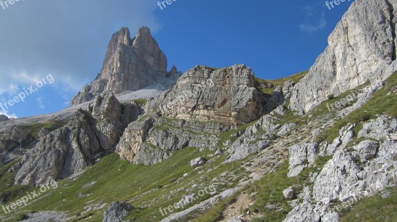 Averau The Dolomites Ferrata Climbing Free Photos