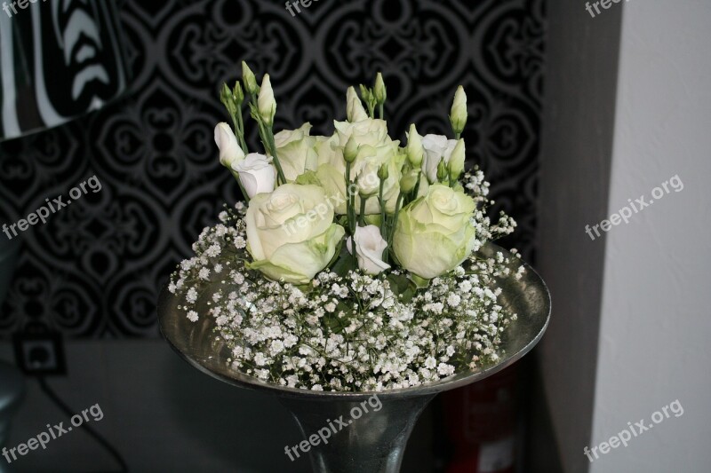 Deco Rose White Silver Wedding