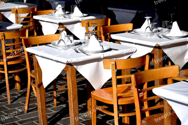 Restaurant Donostia Euskadi Empty Country Tables