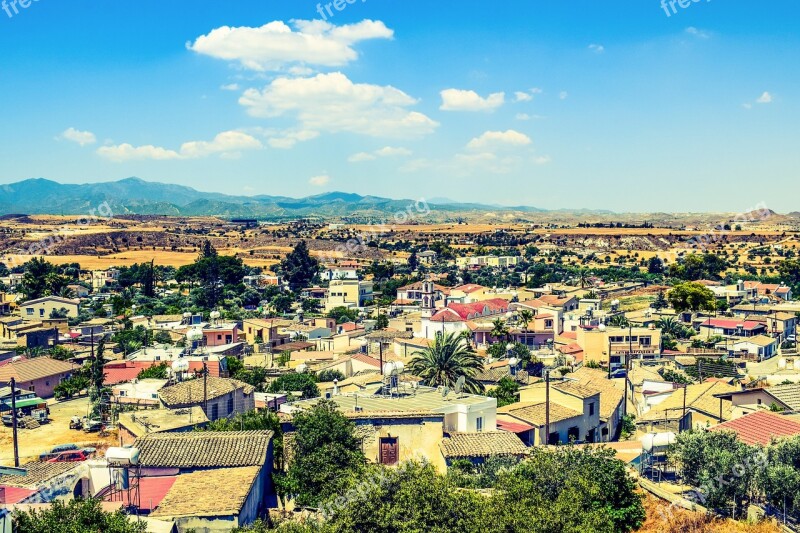 Cyprus Ayia Varvara Village View Landscape