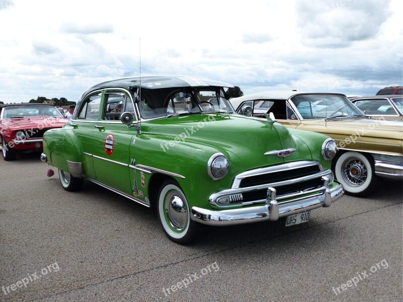 Car Show Car Green Summer Road