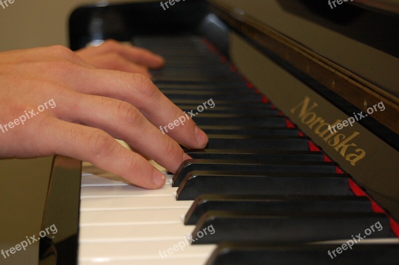 Piano Hands Playing Music Keyboard