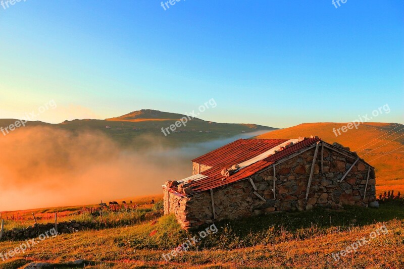 Highland Highland House Stone House Blue Sky