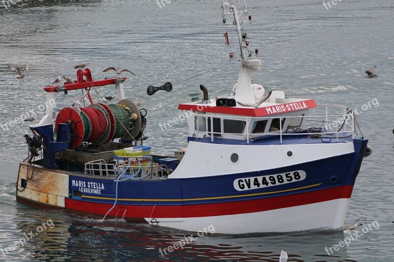 Trawler Boat Sea Brittany Net