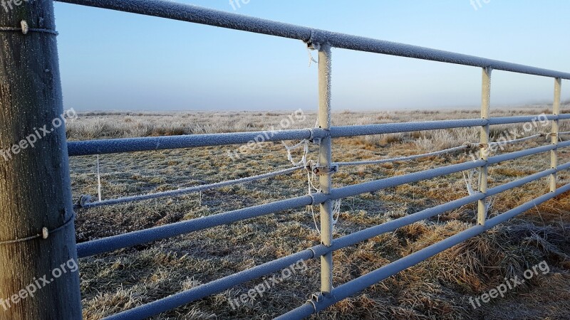 Gate In Winter On The Island Of Borkum Free Photos